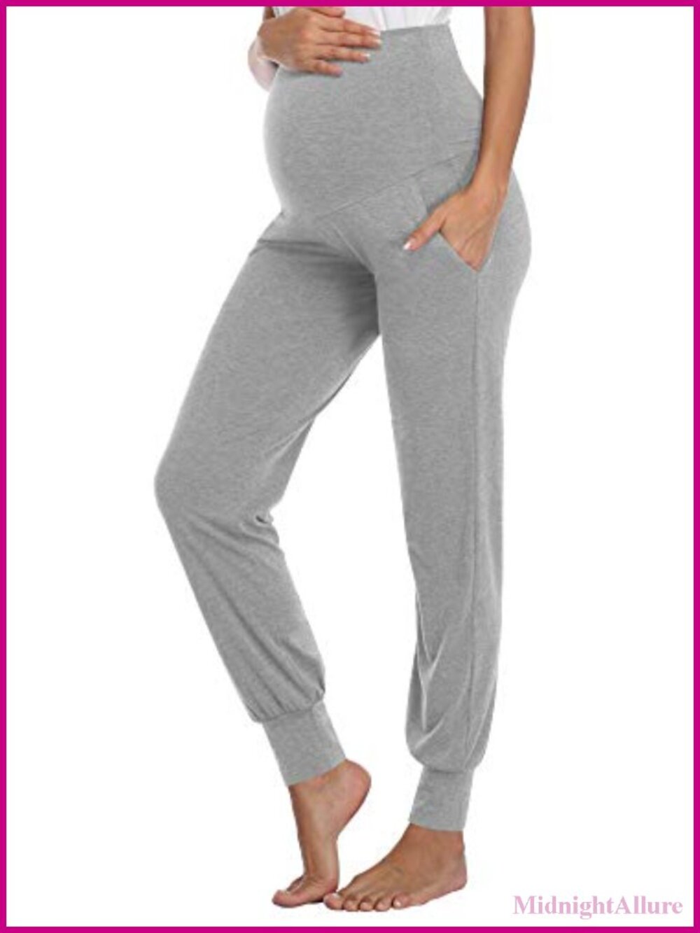 Maternity Joggers with Pockets, Stretchy Lounge & Workout Pants, Postpartum